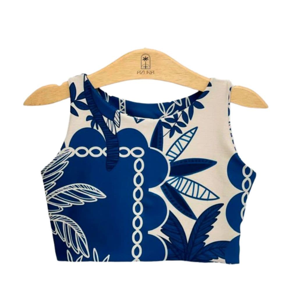 Cropped Feminino Estampado Inspiração Farm Veraneio Tropical Blusa Cropped Top