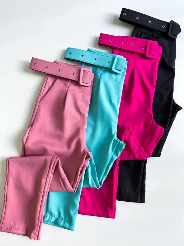 Calça Feminina Alfaiataria Skinny com Cinto Larissa Ref. 1277