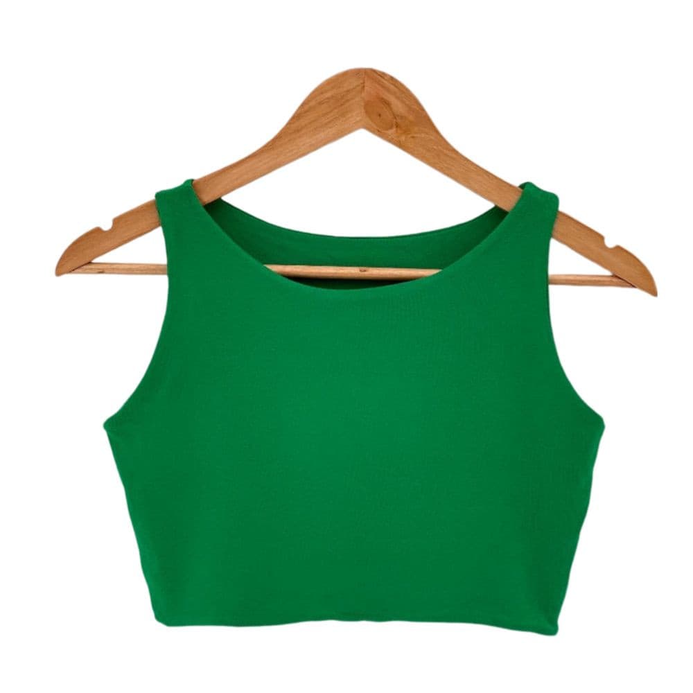 Cropped Aura Liso Verde Bandeira