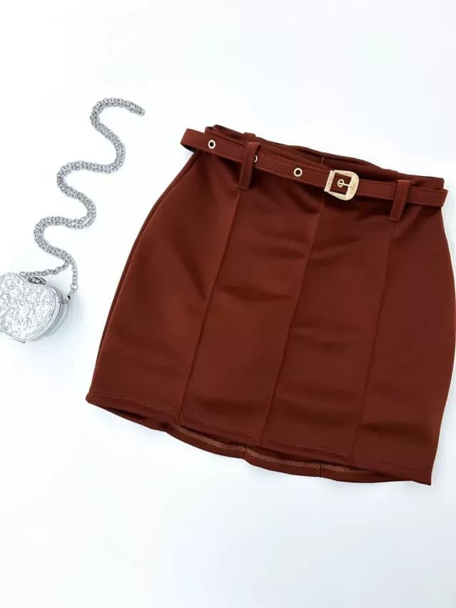 Short Saia em Neoprene com Cinto Lia Ref. 729