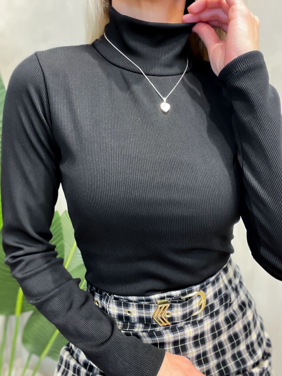 Blusa em Ribana Manga Longa Térmica com Gola Alta Brenda Ref. 1529